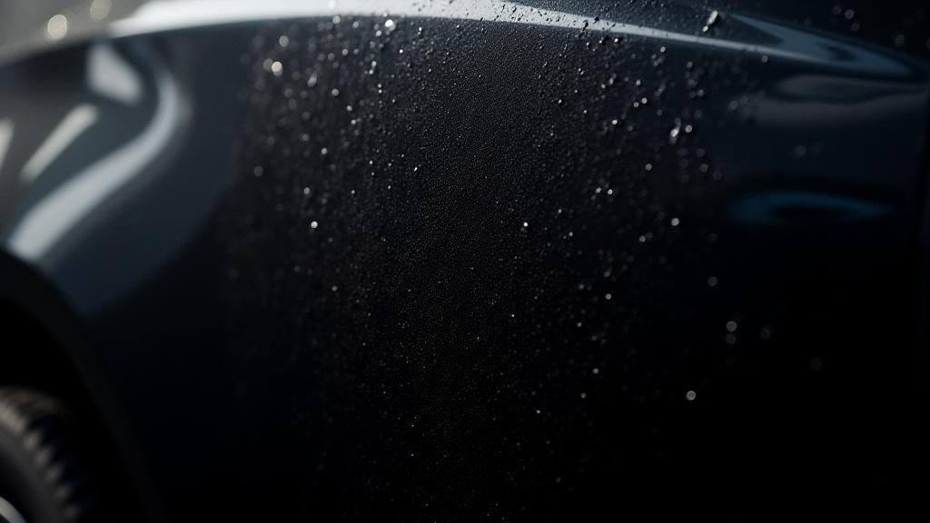 A car's paint covered in swirl marks and light scratches under bright light.